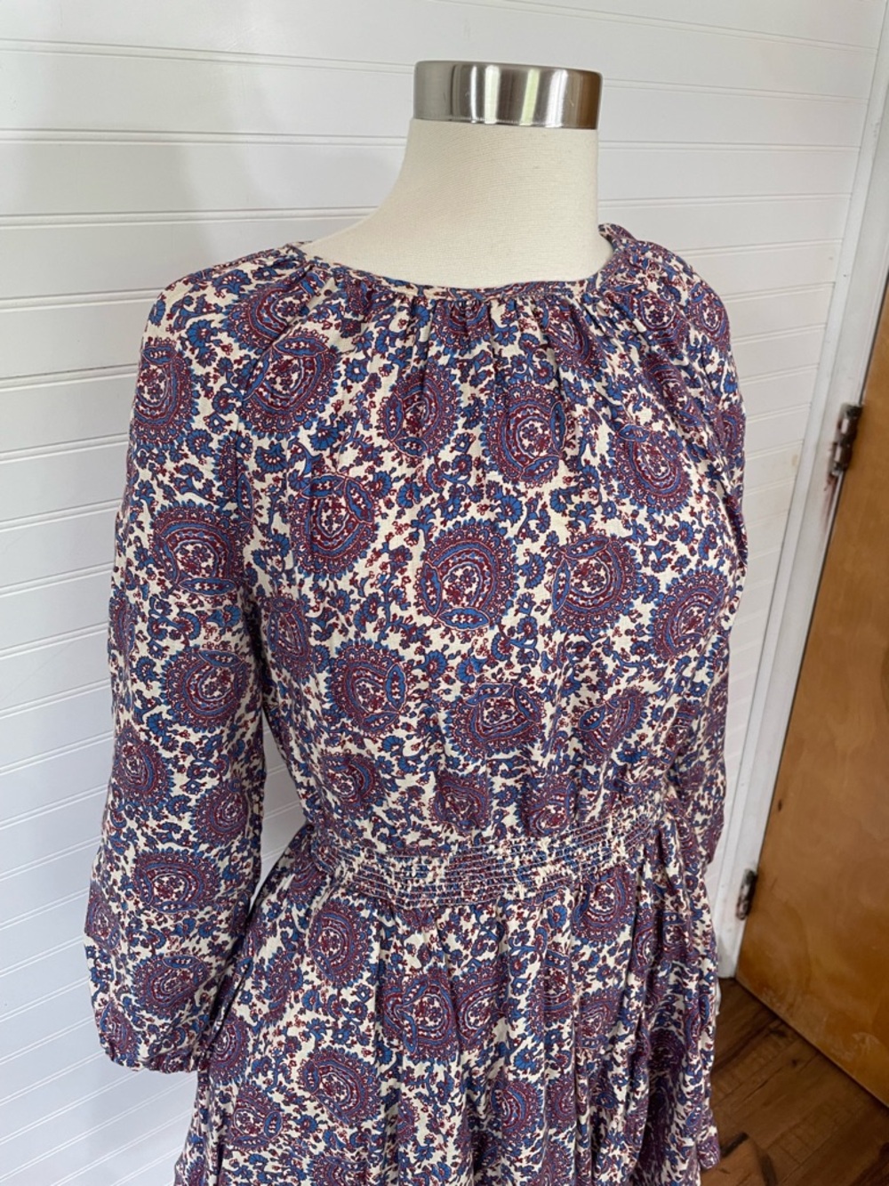 J.Crew Palermo Smocked Waist Mini Dress Floral Bouquet 100% Linen Size Small - Picture 3 of 7